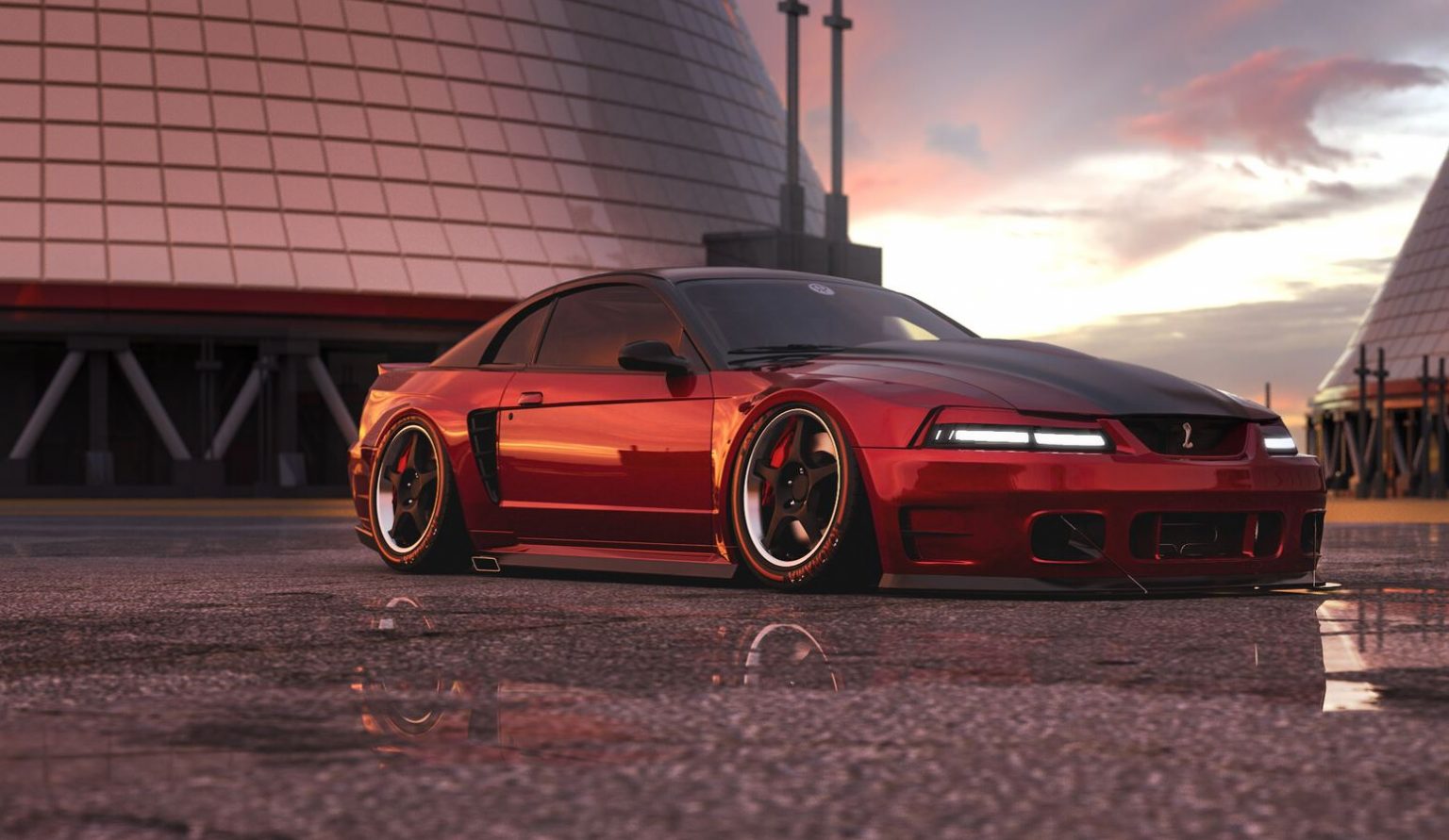 Ford Mustang Cobra R Gets JDM Widebody Look in SN95 Epic Rendering