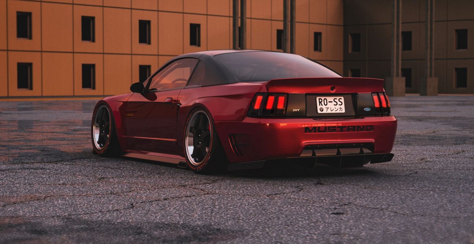 Ford Mustang Cobra R Gets JDM Widebody Look in SN95 Epic Rendering