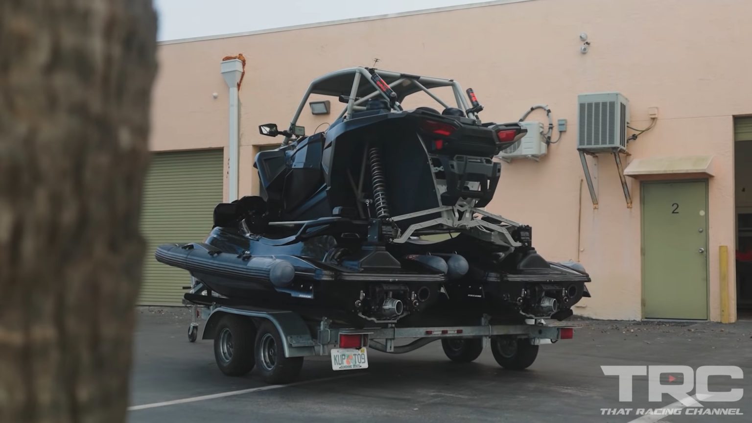 Polaris RZR Strapped to Two Jet Skis the 600 HP Typhoon