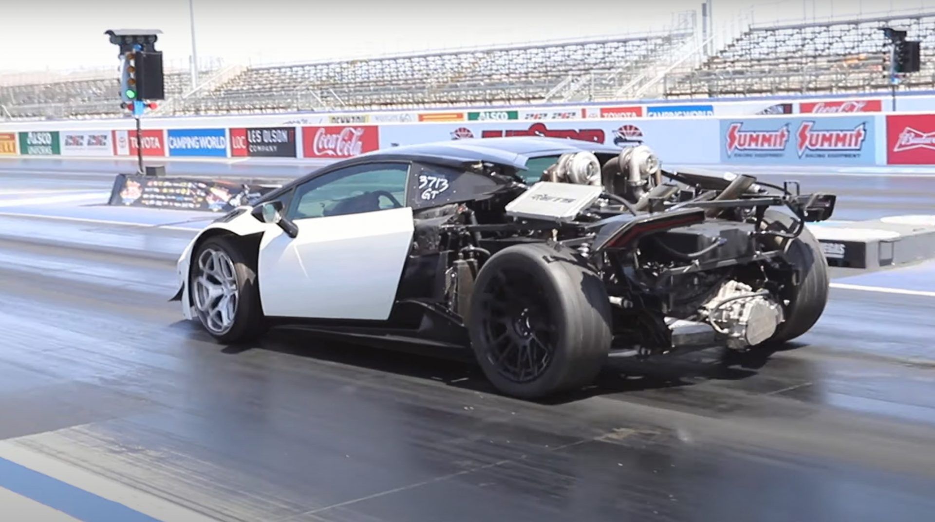 TwinTurbo, LSSwapped Manual Huracan Hits Drag Strip as