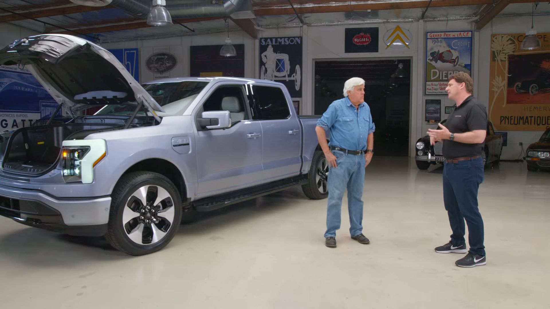 Jay Leno Drives 2022 Ford F150 Lightning, CEO Jim Farley Talks Sales