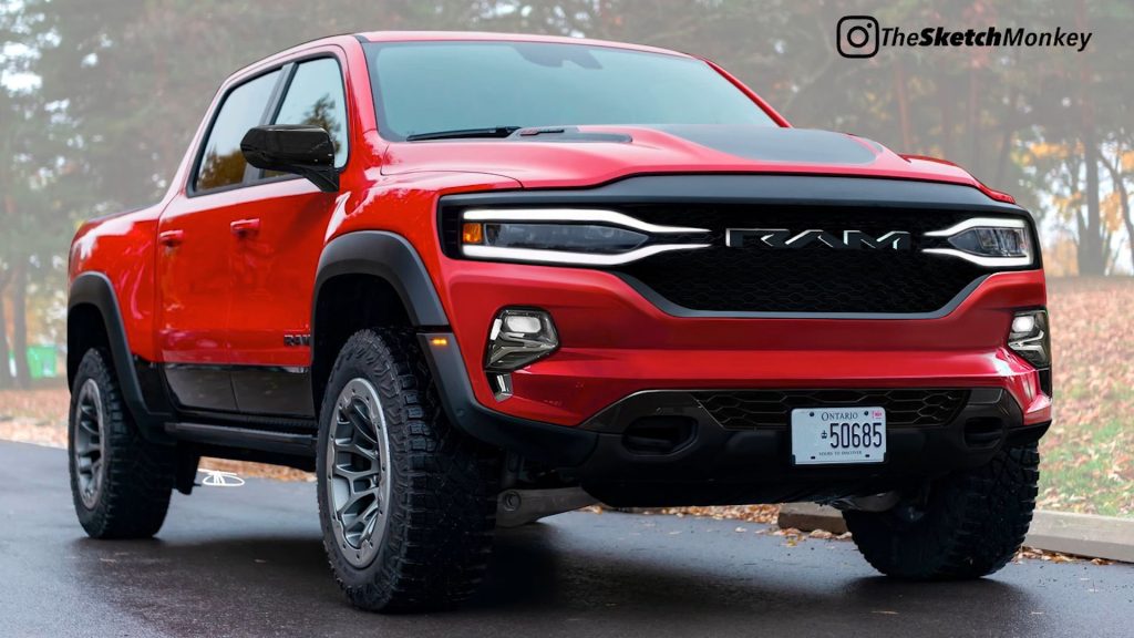 YouTube Artist Renders 2025 Ram Electric Pickup with 500Mile Range Out of the TRX