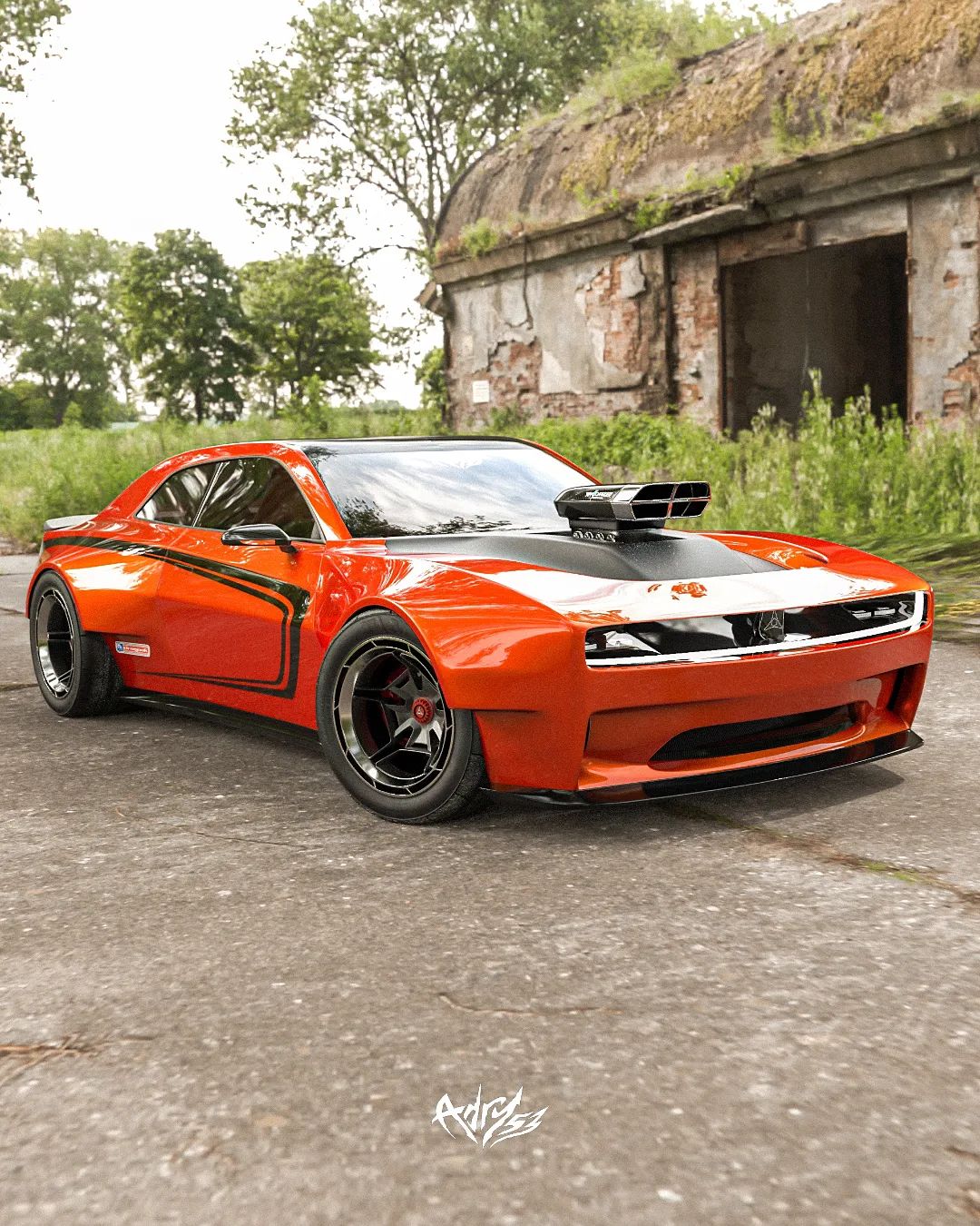 2025 Dodge Charger Banshee With Widebody and EV Blower Tech Marks