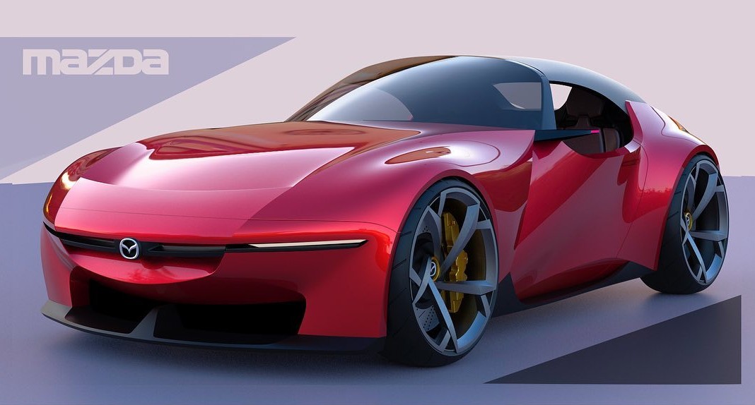 NextGen Electrified Mazda MX5 Miata (NE) Shown in Artist Rendering as