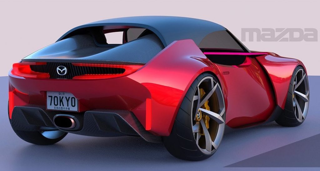 NextGen Electrified Mazda MX5 Miata (NE) Shown in Artist Rendering as