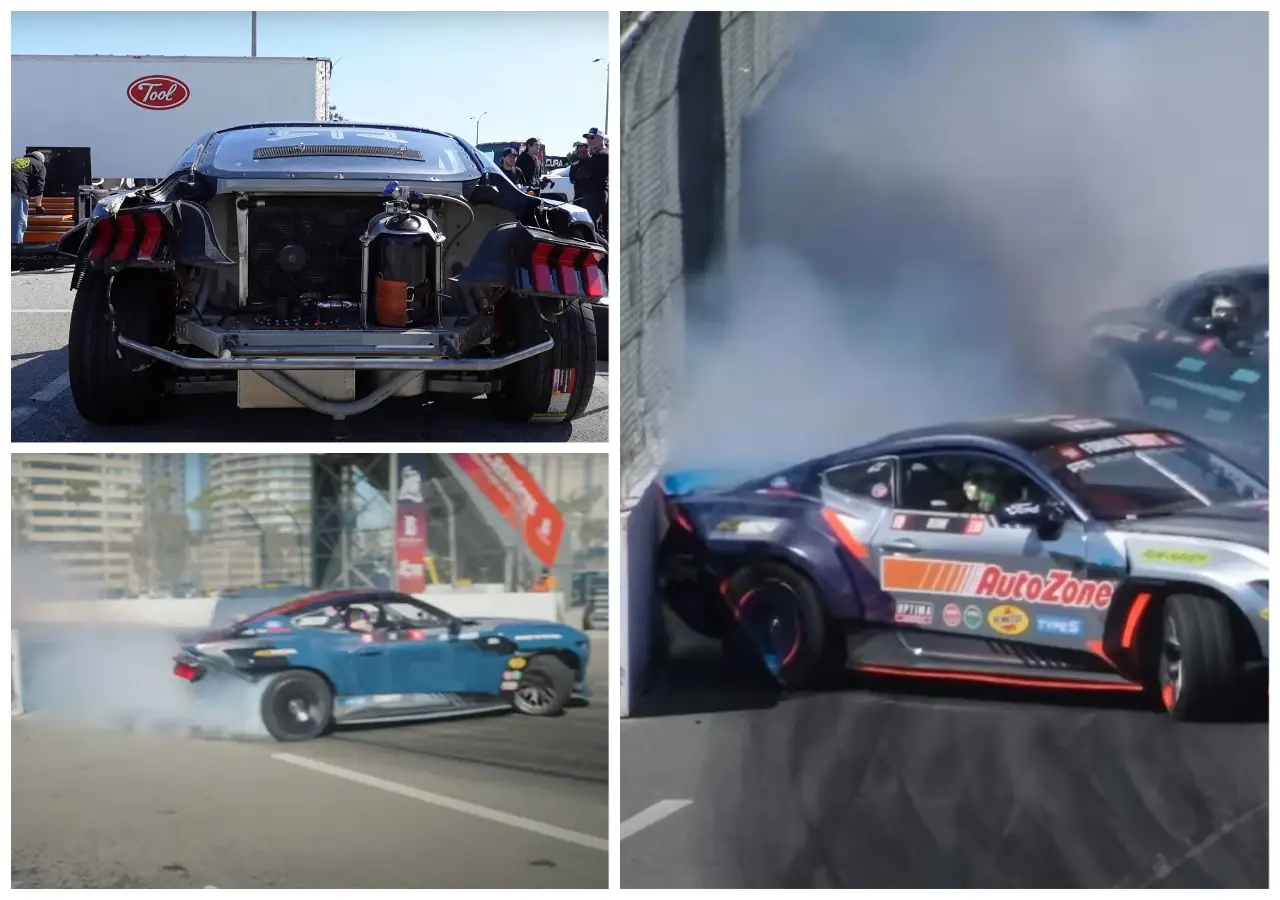 1,300 HP 2024 Mustang RTR Drift Cars Spin, Get First Scars at Long