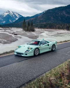 Ferrari F40 Repainted Mint Green (Verde Pallido) photographed by Alex Penfold