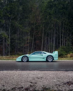 Ferrari F40 Repainted Mint Green (Verde Pallido) photographed by Alex Penfold