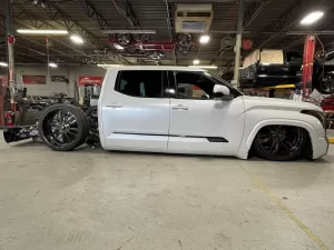 Toyota Tundra laying frame on air suspension