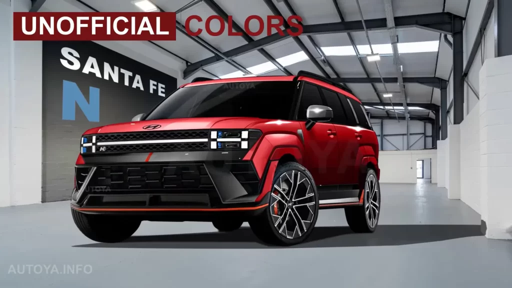 2025 Hyundai Santa Fe N Performance MidSize SUV Shows 400 HP Digital Potential