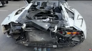 Crashed Lamborghini Aventador SV