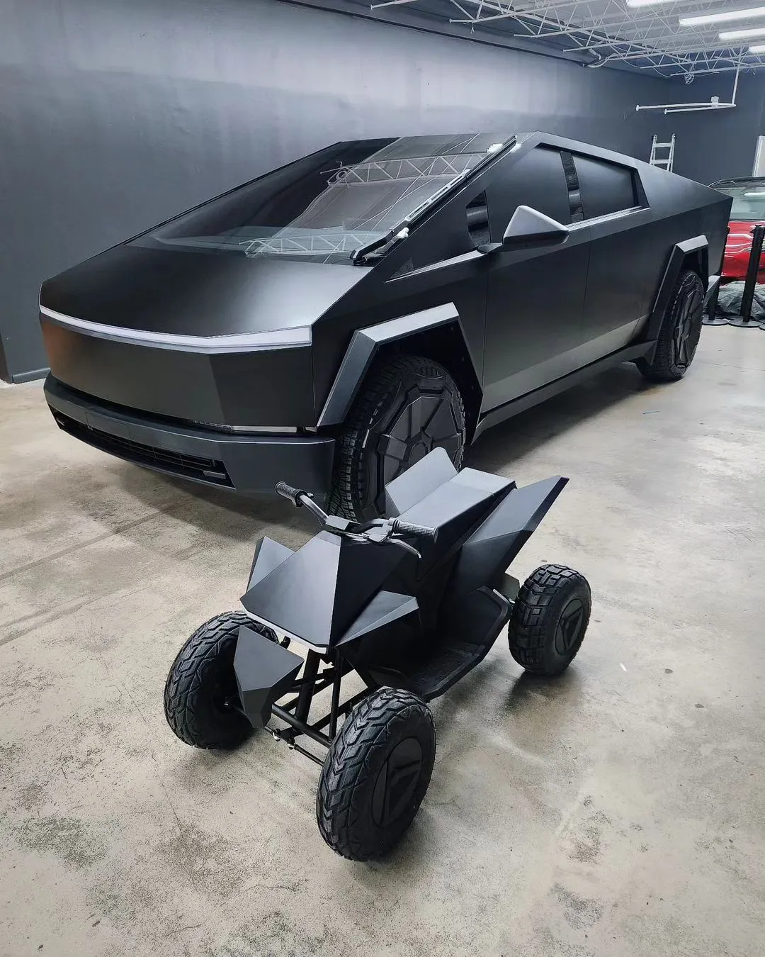 Tesla Shows Cybertruck Satin Black Wrap in Miami